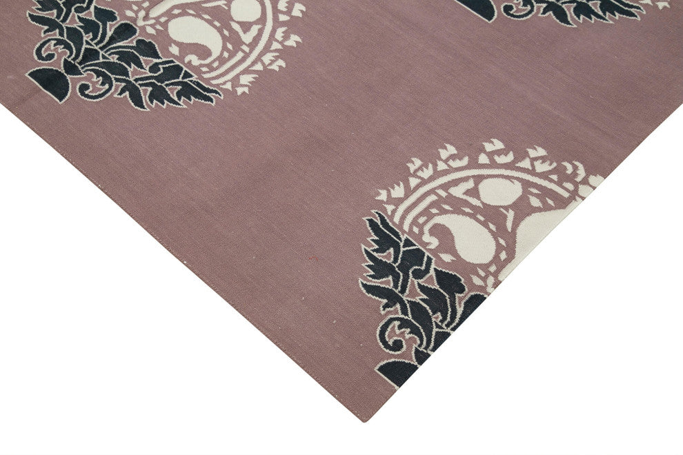 Rug N Carpet - Handmade Wool 5' 0'' x 7' 11'' Geometric Dhurrie Kilim Rug