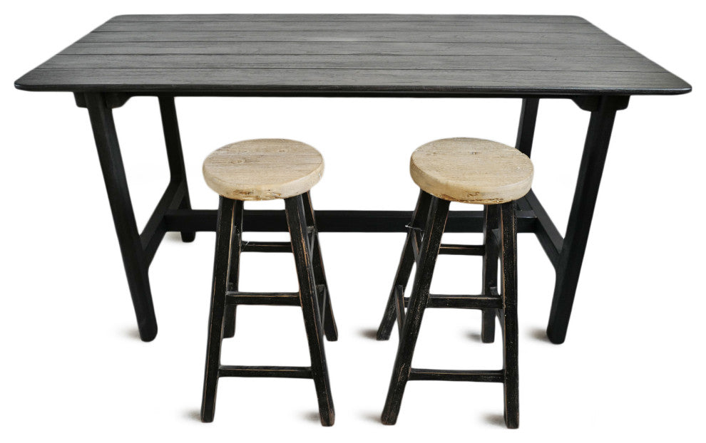 Outdoor Indoor Black Teak Counter Table