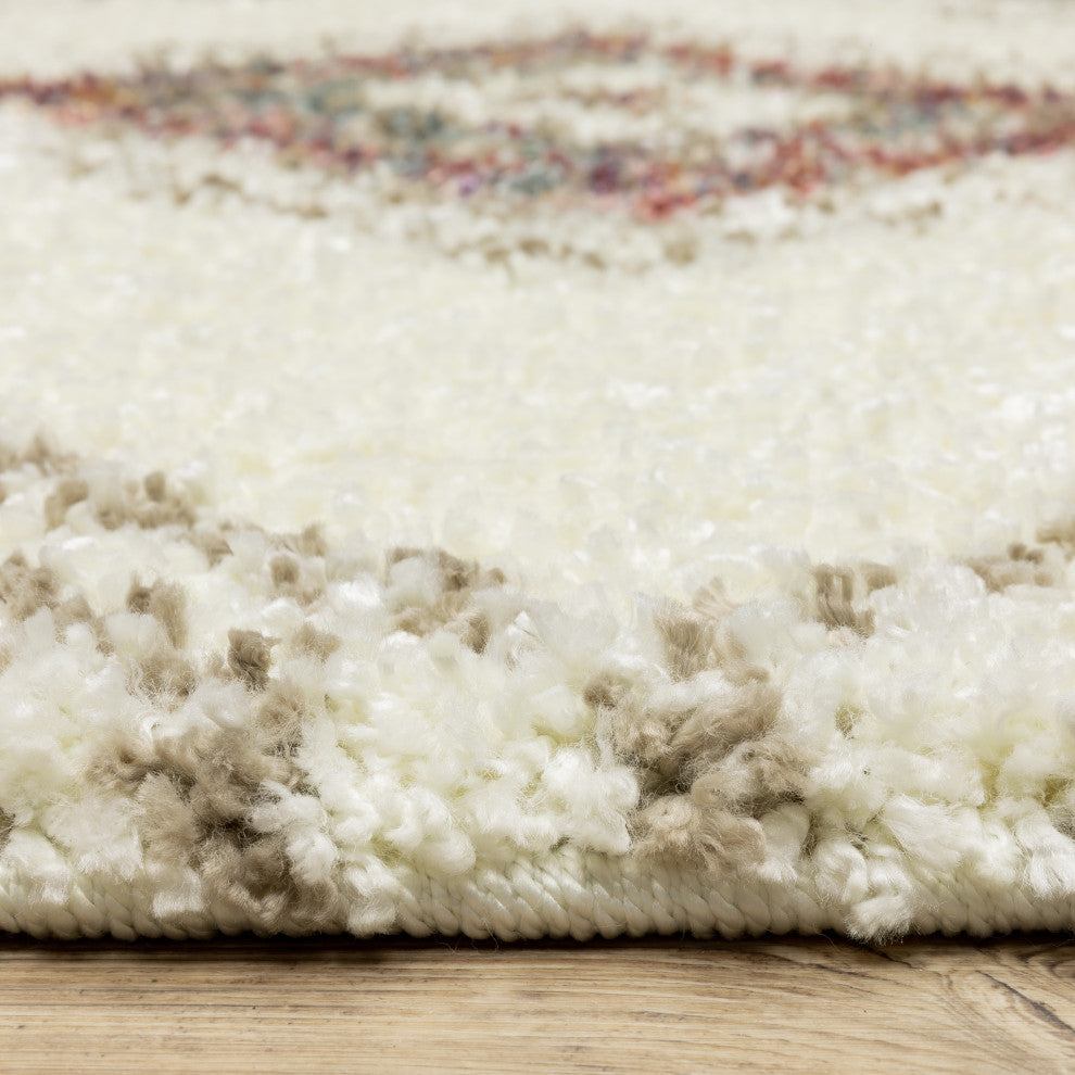 Aurora Southwest Ivory/Multi Indoor Area Rug, Ivory, 6'7" x 9'6"