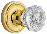 Single Classic Rosette With Crystal Knob, Antique Pewter, Polished Brass, Single
