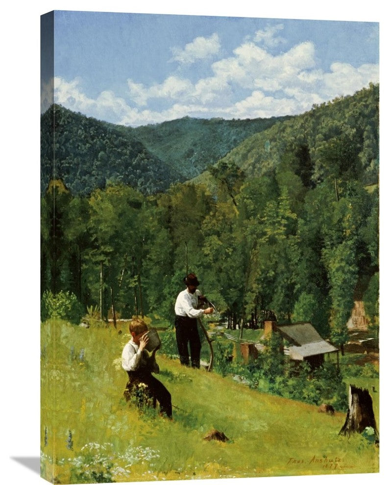 "The Farmer and His Son at Harvesting" Artwork, 21" x 30"