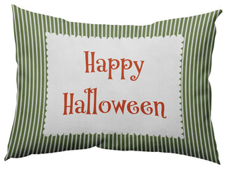 Happy Halloween Ticking Accent Pillow, Scallion, 14"x20"
