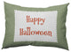 Happy Halloween Ticking Accent Pillow, Scallion, 14"x20"
