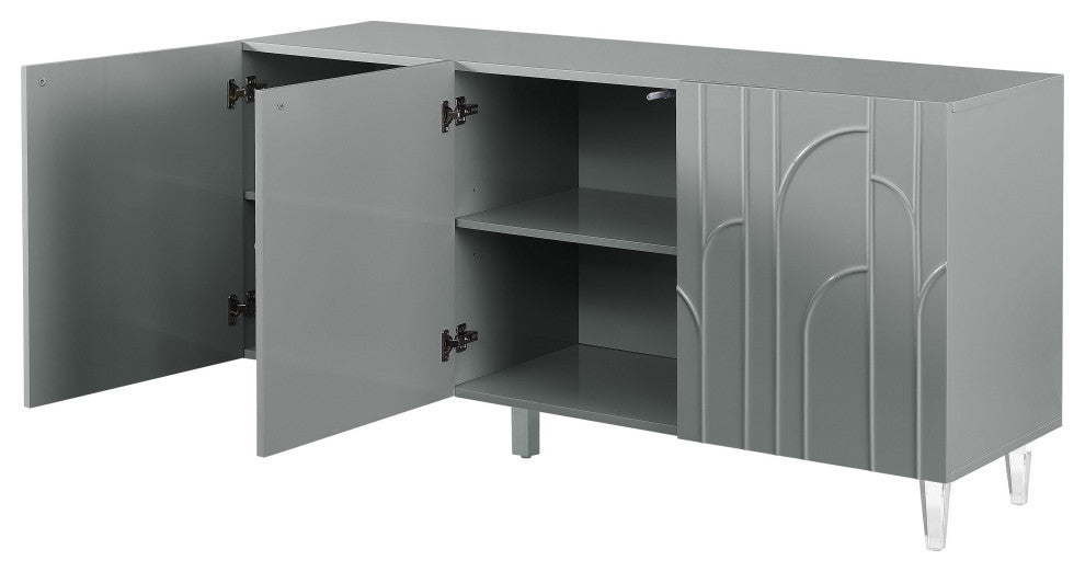 TOV Furniture Deco Grey Lacquer Buffet