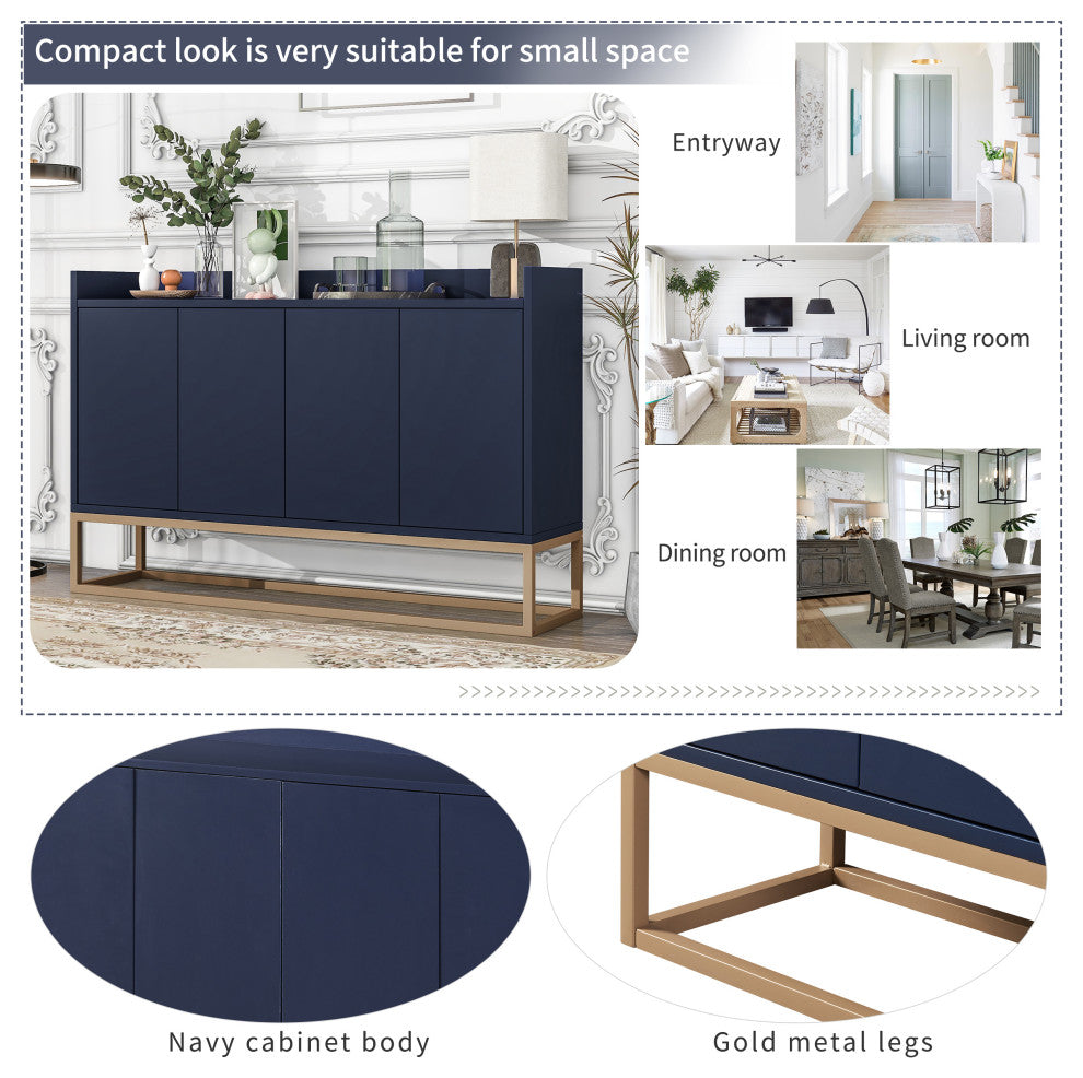 TATEUS 47" Modern Sideboard Buffet Cabinet For Dining Room Kitchen, Navy