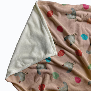 60 x 80 in Chickens and Eggs Easter Throw Blanket, Sunwashed Red