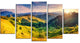 "Green Hills Glowing By Sunlight" Landscape Wall Art, 5 Panels, 60"x32"