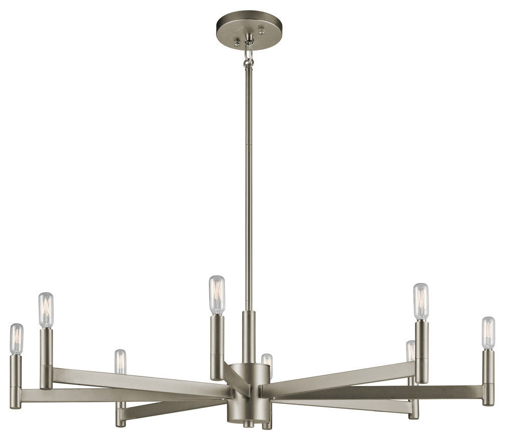 Chandelier 8-Light, Satin Nickel