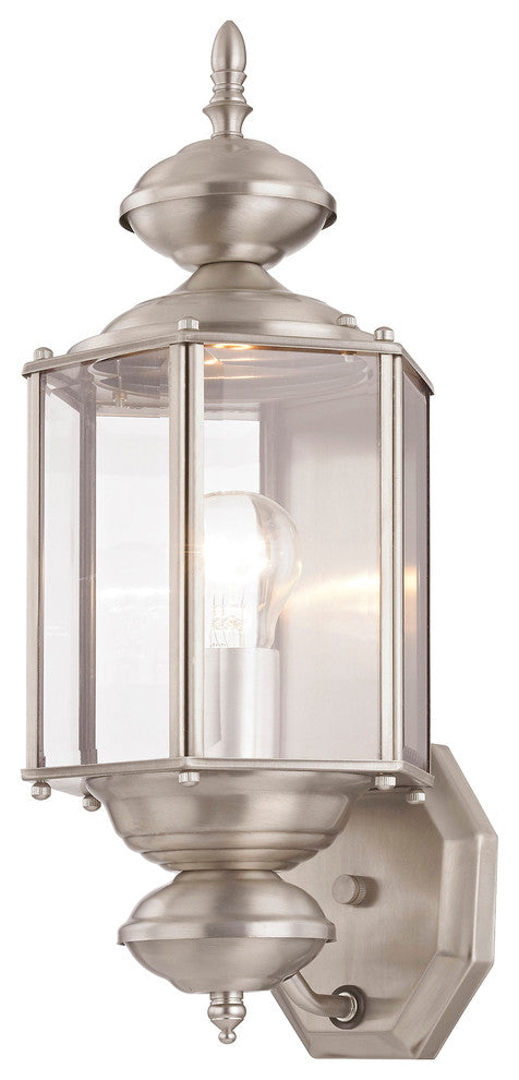 Outdoor Basics Outdoor Wall Lantern, Brushed Nickel