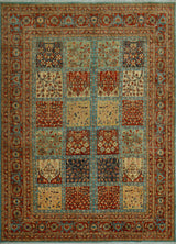 Handmade Aria Naeemah Blue/Rust Rug, 8'11x11'8