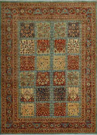 Handmade Aria Naeemah Blue/Rust Rug, 8'11x11'8