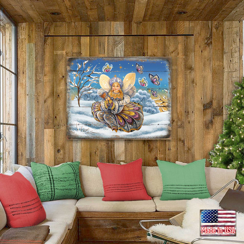 Butterfly Fairy Wooden Wall Art, Petite, 7.5"x5.5"