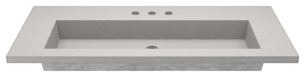 48" Capistrano Vanity Top with Integral Sink, Ash, 8" Widespread Faucet Holes