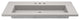 48" Capistrano Vanity Top with Integral Sink, Ash, 8" Widespread Faucet Holes