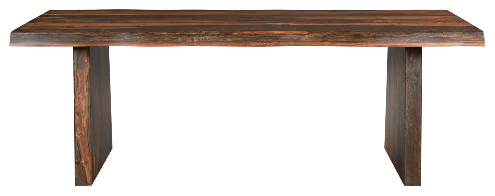 Damian Live Edge Wood Dining Table, Dark Brown, 86"