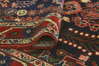 Fine Vintage Distressed Nasser Navy/Red Runner, 3'6 x 10'2