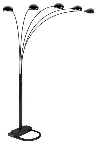Unique Modern 5 Armed Arch Floor Lamp With Adjustable Domes