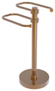 Free Standing Two Arm Guest Towel Holder, Brushed Bronze