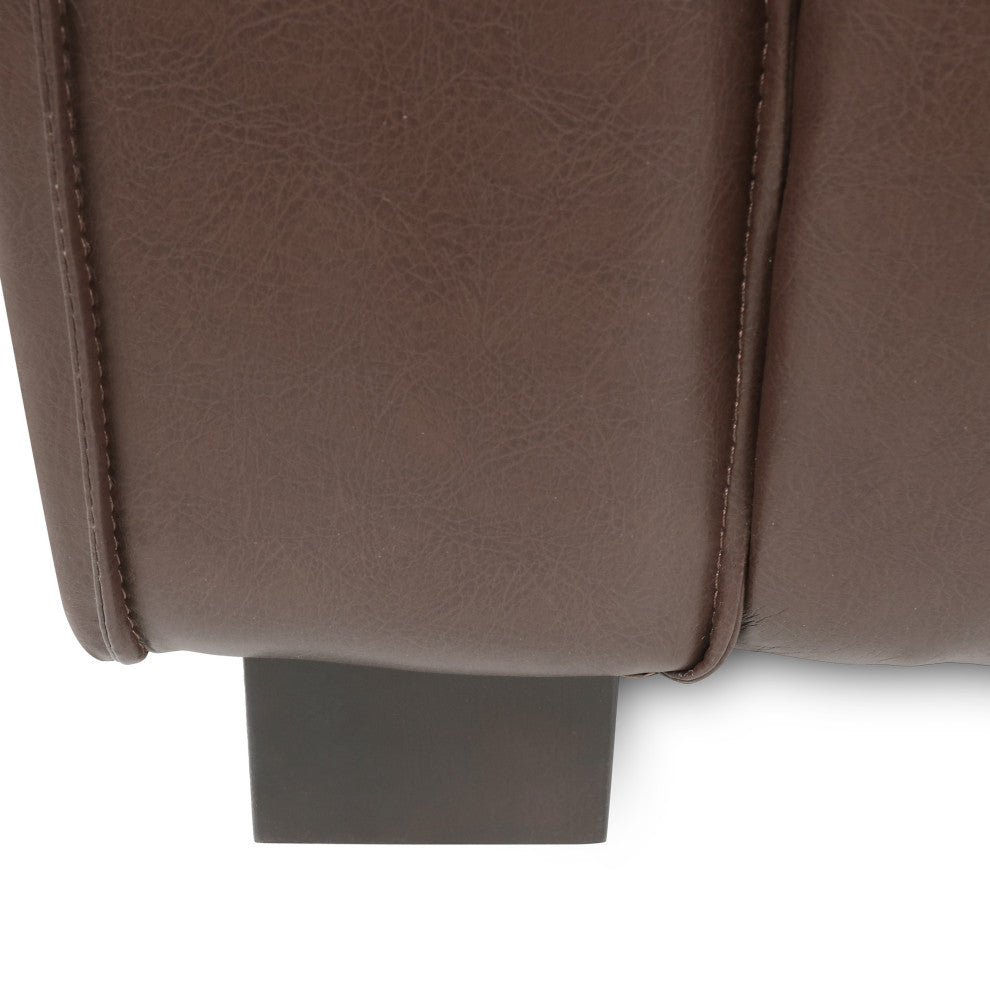 Minkler Contemporary Faux Leather Upholstered Club Chair, Dark Brown