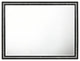 Benzara BM275075 Solid Wood Mirror, Shimmering Silver Accent, Landscape, Black