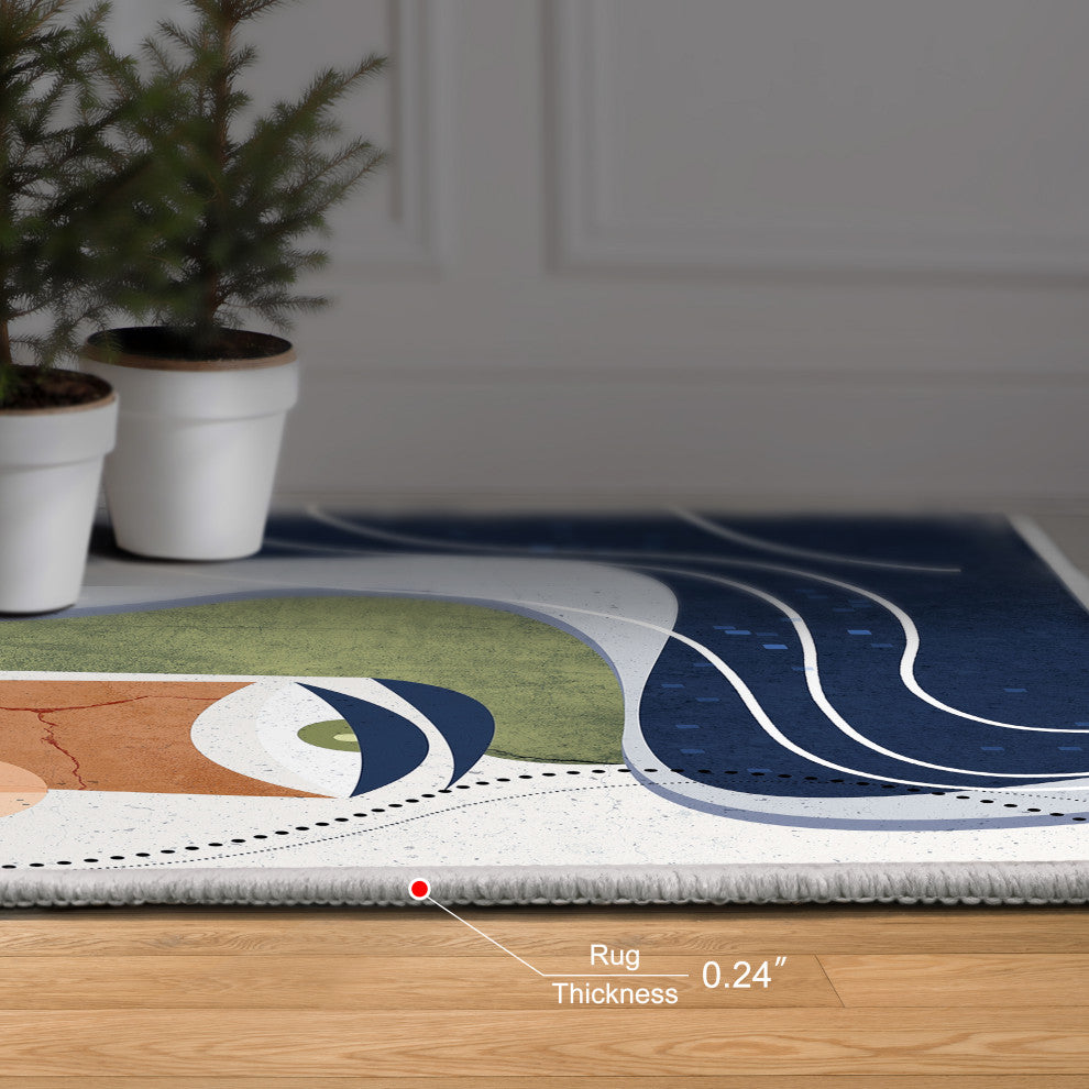 Aura Geometric Art Area Rug, 5'x7.5'