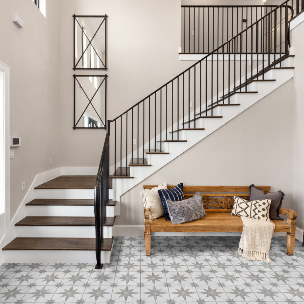 Llama Stella Loire Porcelain Floor and Wall Tile, Noce, Silver