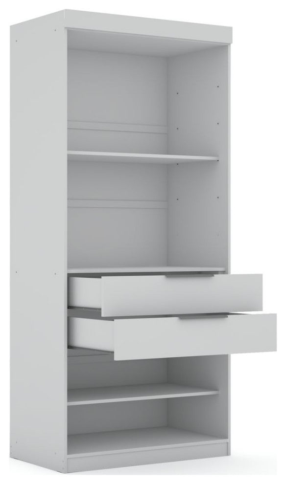 Mulberry Open 1 Sectional Closet, White