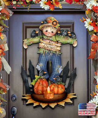 No Crows Scarecrow Door Hanger
