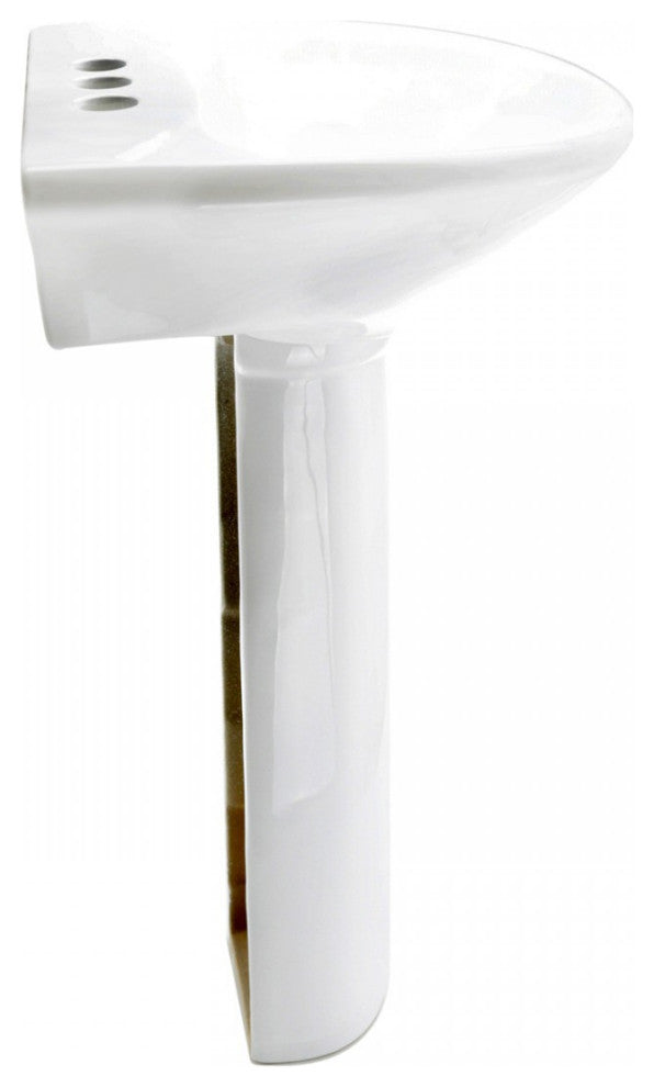 White Bathroom Sink Pedestal Sink Porcelain Set of 4