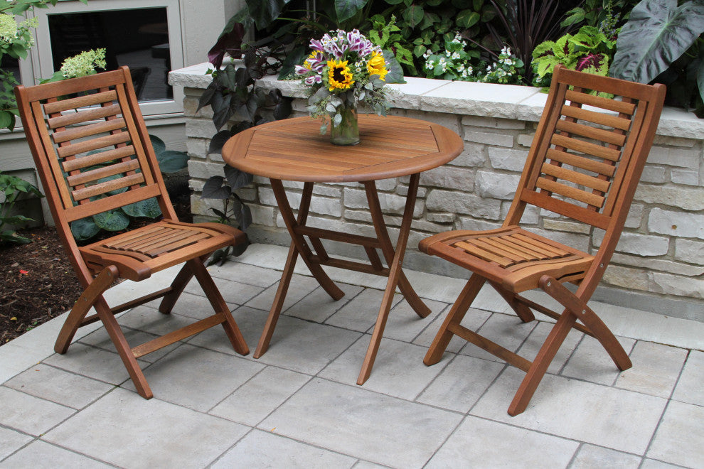 3-Piece Eucalyptus Folding Bistro Set