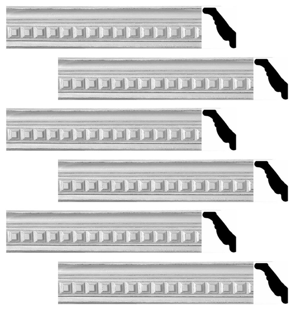 Ornate Cornice White Urethane Amelia Ornate  6 Pieces Totaling 568.5" Length