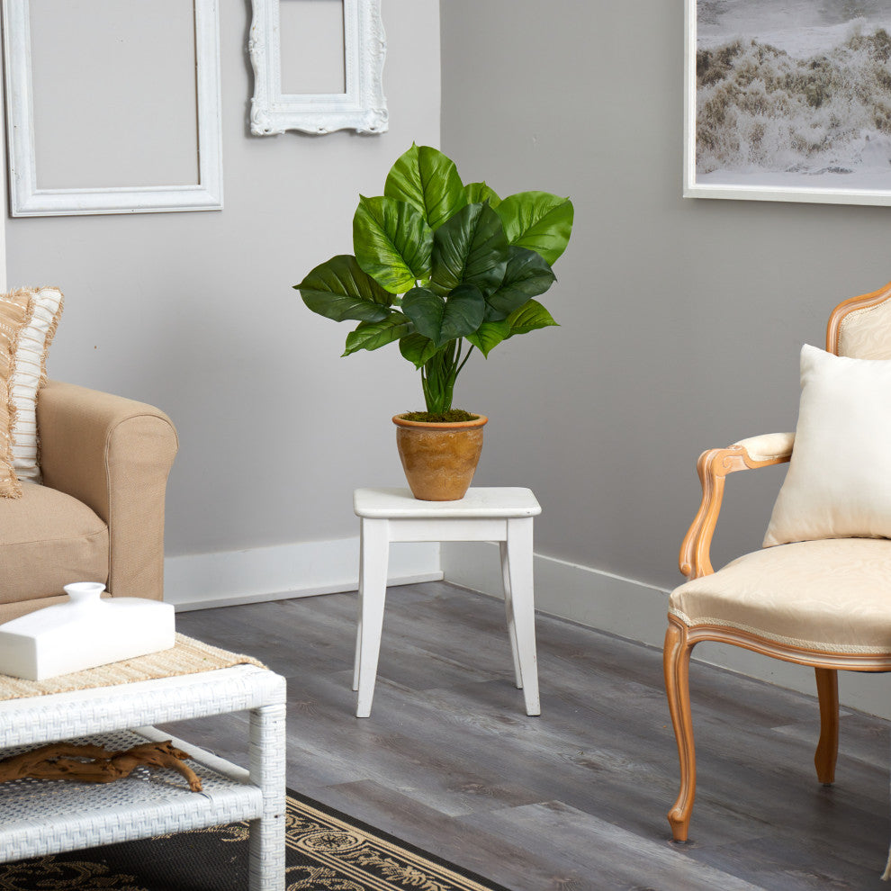 30" Large Philodendron Leaf Artificial Plant, Decorative Planter