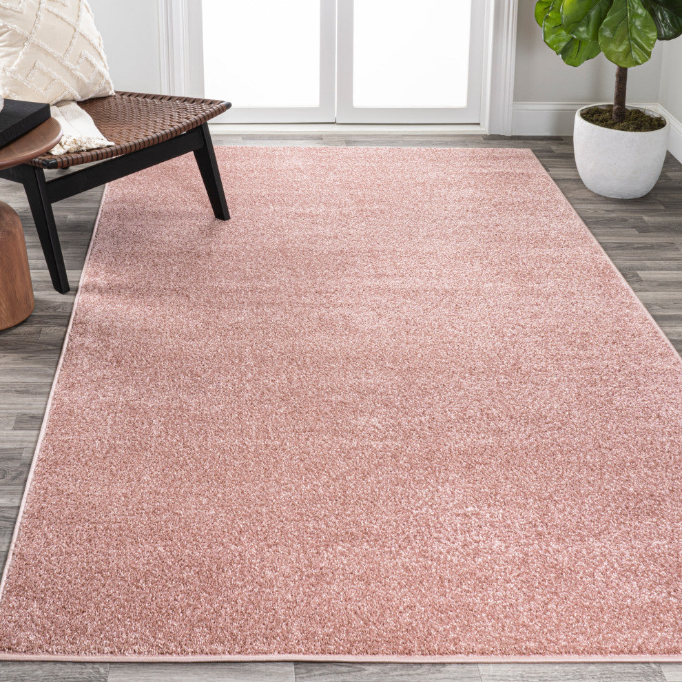 Haze Solid Low-Pile Pink 10 ft. x 14 ft. Area Rug