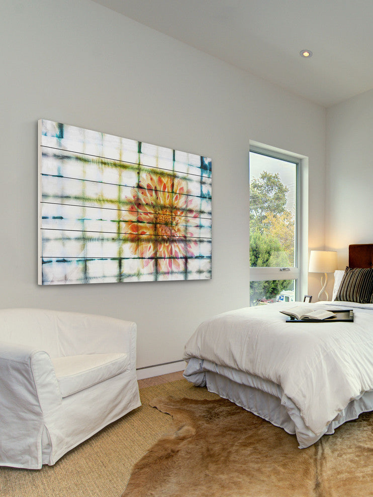 "Peacock" UV Ink Print on White Wood, 45"x30"