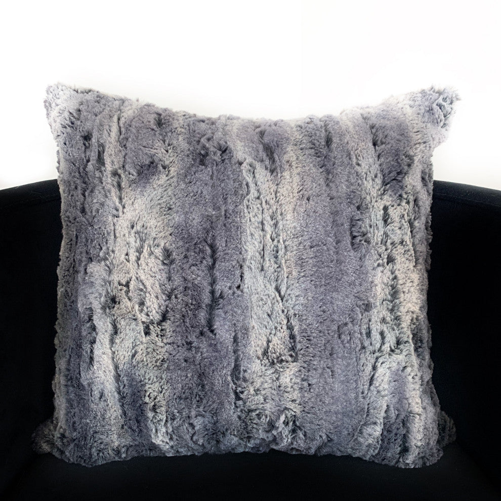 Plutus Blue Soft Plush Animal Faux Fur Luxury Throw Pillow, 26"x26"