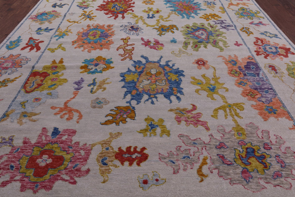 Handmade Turkish Oushak Wool Rug 10' 2" X 13' 9" - Q14811