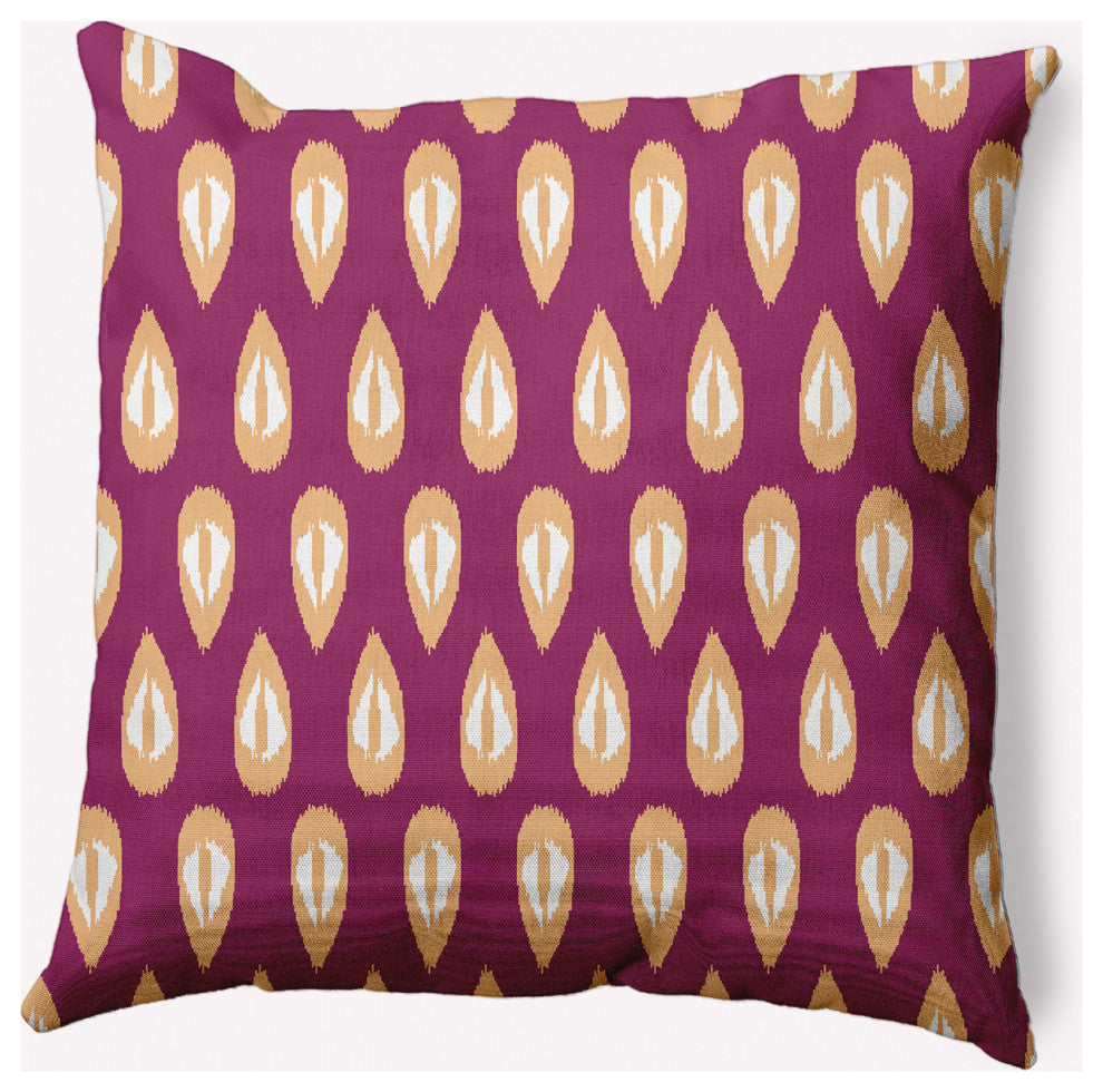 18" x 18" Ikat Tears Indoor/Outdoor Polyester Throw Pillow, Dusty Rose