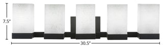 Nouvelle 5-Light Bath Bar, Espresso/Square White Muslin