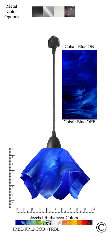 Jezebel Radiance Flame Track Light, Small, Cobalt Blue