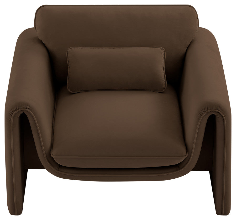 Sloan Brown Velvet Fabric Chair