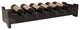 6-Bottle Mini Scalloped Wine Rack, Pine, Black+ Satin