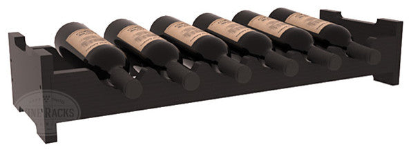 6-Bottle Mini Scalloped Wine Rack, Pine, Black+ Satin