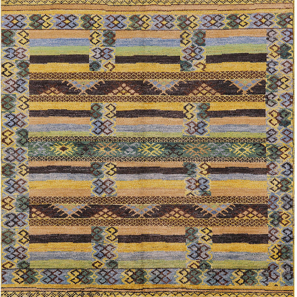 Ahgly Company Indoor Square Mid-Century Modern Area Rugs, 6' Square