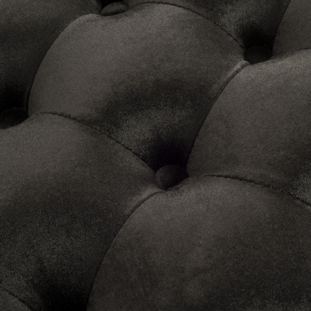 Safavieh Farah Tufted Rectangle Bench, Black/Gold