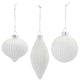 Glitter Ribbed Glass Ornament, 12-Piece Set