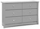 Storkcraft Crescent 6 Drawer Dresser, Pebble Gray