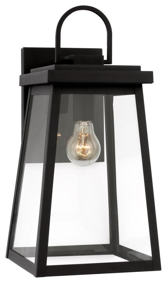 Founders Large One Light Outdoor Wall Lantern, Black