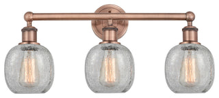 Belfast 3-Light 24" Bath Vanity Light, Antique Copper, Clear Crackle