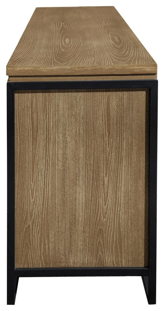 Industrial Buffet, Elm Wood Cabinet, Mid Century Modern Buffet, Wooden Sideboard