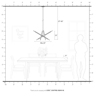Livex Lighting Monaco 8-Light Black Chrome Chandelier